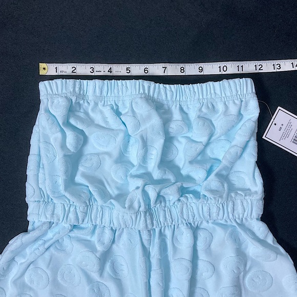 5B Style Baby Blue Smily Face Strapless Romper Size Medium Juniors - Picture 8 of 10